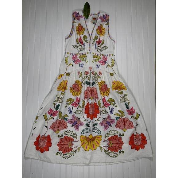 NWT Farm Rio Maxi Dress Sleeveless Tiered V Neck Floral Boho Resort - Picture 9 of 16
